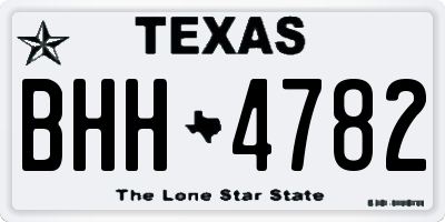 TX license plate BHH4782