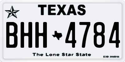 TX license plate BHH4784