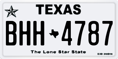TX license plate BHH4787
