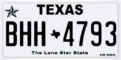 TX license plate BHH4793
