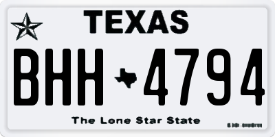 TX license plate BHH4794
