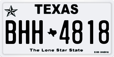 TX license plate BHH4818