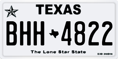 TX license plate BHH4822