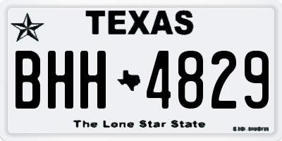 TX license plate BHH4829