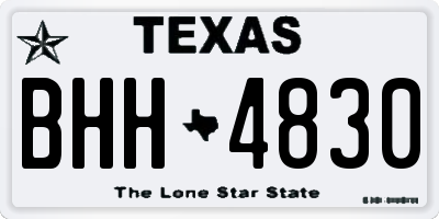 TX license plate BHH4830