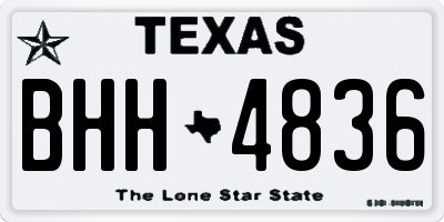 TX license plate BHH4836