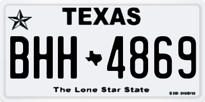 TX license plate BHH4869