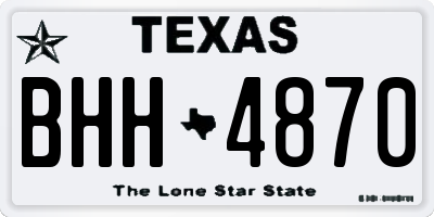 TX license plate BHH4870