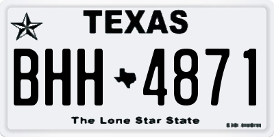 TX license plate BHH4871