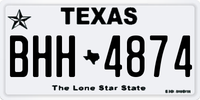 TX license plate BHH4874