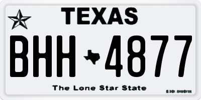 TX license plate BHH4877
