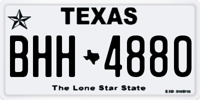TX license plate BHH4880