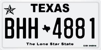 TX license plate BHH4881