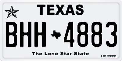TX license plate BHH4883