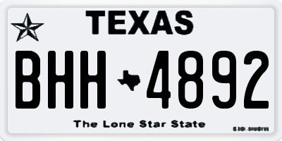 TX license plate BHH4892