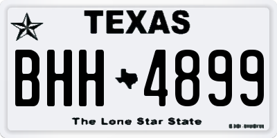 TX license plate BHH4899