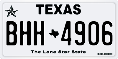 TX license plate BHH4906
