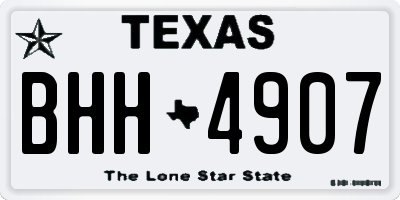 TX license plate BHH4907