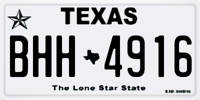 TX license plate BHH4916