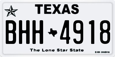 TX license plate BHH4918