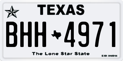 TX license plate BHH4971