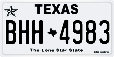 TX license plate BHH4983