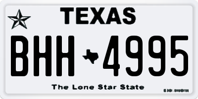 TX license plate BHH4995