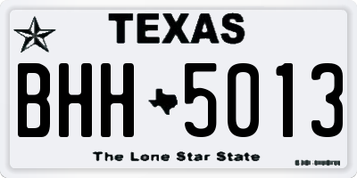 TX license plate BHH5013