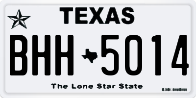 TX license plate BHH5014