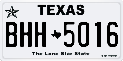 TX license plate BHH5016