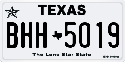 TX license plate BHH5019