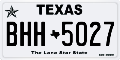 TX license plate BHH5027