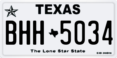 TX license plate BHH5034