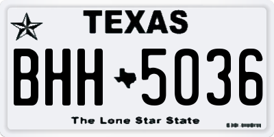 TX license plate BHH5036