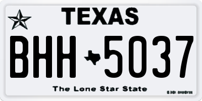 TX license plate BHH5037