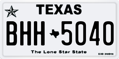 TX license plate BHH5040