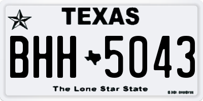 TX license plate BHH5043