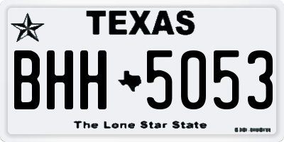 TX license plate BHH5053