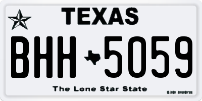 TX license plate BHH5059