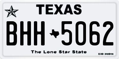 TX license plate BHH5062