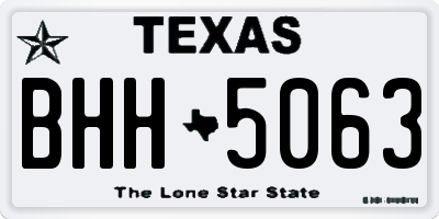 TX license plate BHH5063