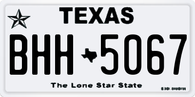 TX license plate BHH5067