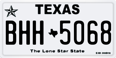 TX license plate BHH5068