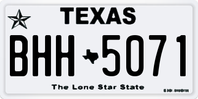 TX license plate BHH5071