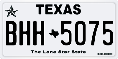 TX license plate BHH5075