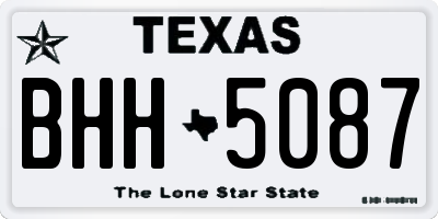 TX license plate BHH5087