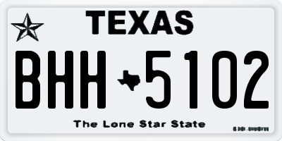 TX license plate BHH5102