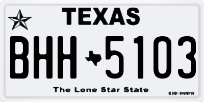 TX license plate BHH5103