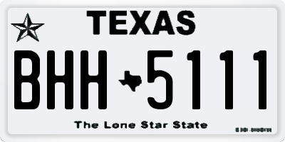 TX license plate BHH5111