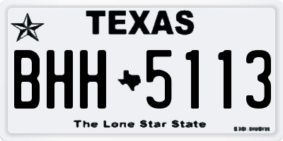 TX license plate BHH5113